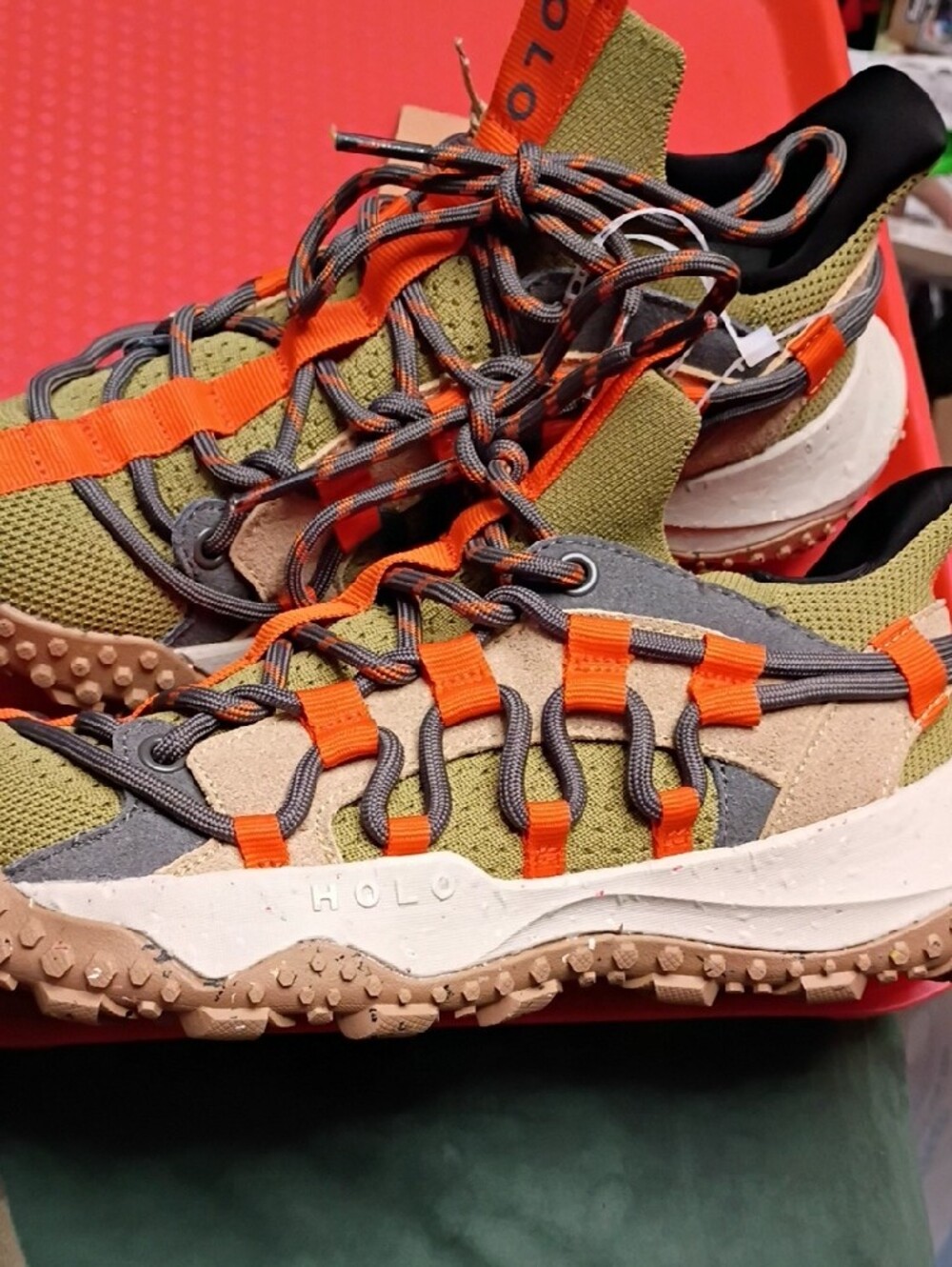 Women's, Holo Zeus Moss, Size 6.5, NWT, Hiker Hybrid, Orange, Olive, & Tan, - Picture 3 of 9